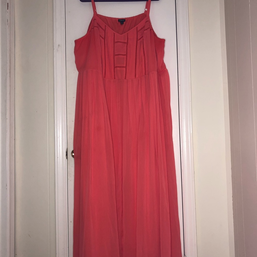 Torrid coral maxi dress size 6